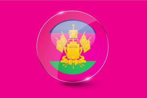 克拉斯诺达尔边疆区旗帜光泽圆形按钮
