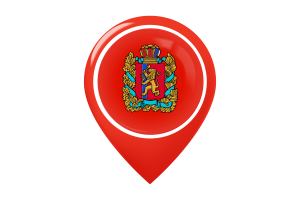 克拉斯诺亚尔斯克边疆区旗帜地图图钉图标