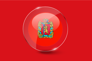 克拉斯诺亚尔斯克边疆区旗帜光泽圆形按钮