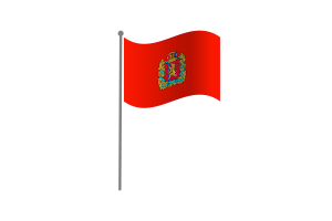 挥舞着克拉斯诺亚尔斯克边疆区旗帜