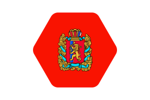 克拉斯诺亚尔斯克边疆区旗帜插图六边形圆形