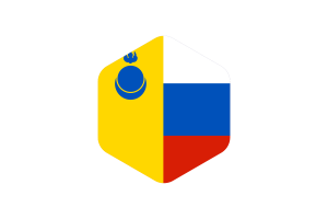 阿金布里亚特自治区旗帜圆形六边形