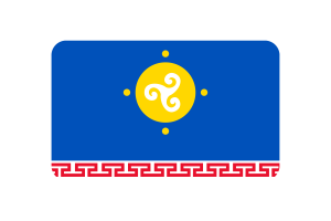 乌斯季奥尔达布里亚特自治区旗帜圆角矩形矢量插图