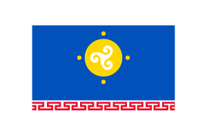 乌斯季奥尔达布里亚特自治区旗帜矢量插图