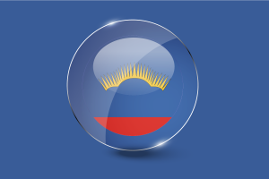 摩尔曼斯克国旗光泽圆形按钮