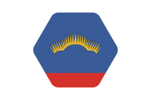 摩尔曼斯克国旗插图六边形圆形
