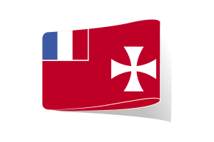 瓦利斯和富图纳群岛旗帜插图剪贴画