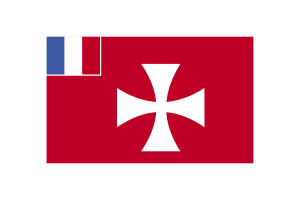 瓦利斯和富图纳群岛旗帜三角形矢量插图
