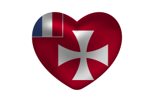 瓦利斯和富图纳群岛旗帜心形