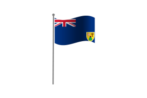 挥舞着特克斯和凯科斯群岛国旗