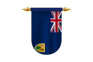 特克斯和凯科斯群岛国旗徽章矢量图像