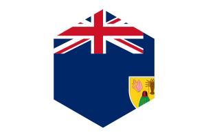特克斯和凯科斯群岛国旗六边形
