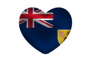 特克斯和凯科斯群岛旗帜心形