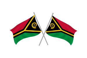 瓦努阿图挥舞友谊旗帜