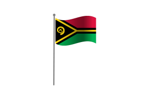 挥舞着瓦努阿图国旗