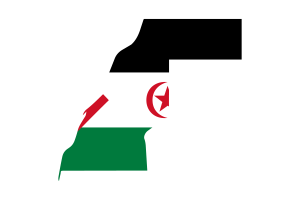 西撒哈拉地图与国旗