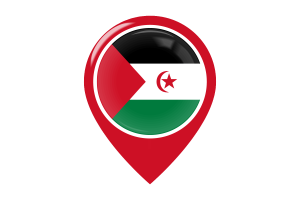 西撒哈拉国旗地图图钉图标