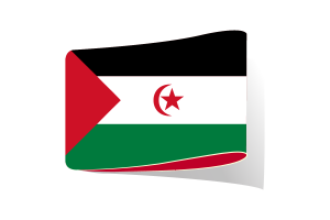 西撒哈拉国旗插图剪贴画