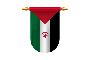 西撒哈拉国旗徽章矢量图像
