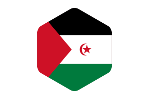 西撒哈拉国旗圆形六边形
