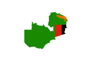 赞比亚地图与国旗