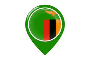 赞比亚国旗地图图钉图标