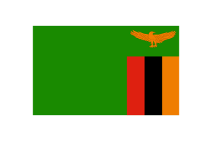 赞比亚国旗三角形矢量插图