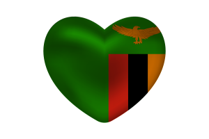 赞比亚旗帜心形