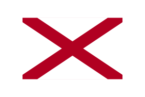 阿拉巴马州国旗三角形矢量插图
