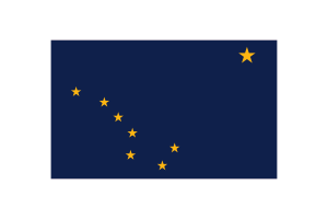阿拉斯加国旗三角形矢量插图