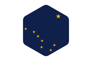 阿拉斯加国旗圆形六边形