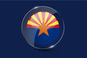 亚利桑那州国旗光面圆形按钮