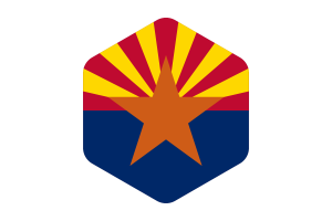 亚利桑那州国旗圆形六边形