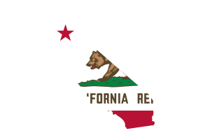 加州地图与国旗