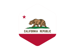 加州国旗圆形六边形