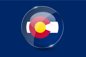 科罗拉多州国旗光泽圆形按钮
