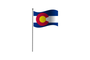 挥舞着科罗拉多州的旗帜