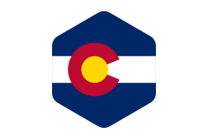 科罗拉多州旗圆形六边形