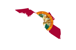 佛罗里达地图与国旗