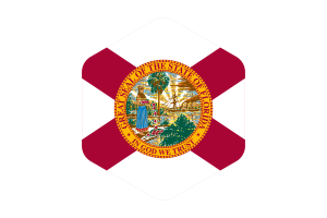 佛罗里达国旗圆形六边形