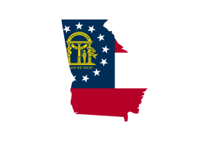 佐治亚州地图与国旗