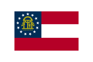 佐治亚州国旗三角形矢量插图