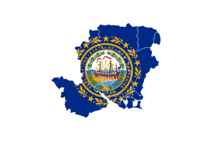 新罕布什尔州地图与国旗