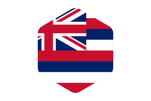夏威夷国旗圆形六边形