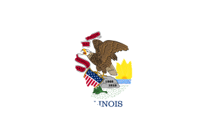 伊利诺伊州地图与国旗