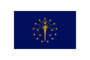 印第安纳州国旗三角形矢量插图