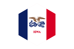 爱荷华州国旗六边形形状