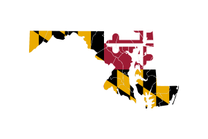 马里兰州地图与国旗