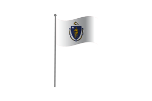 挥舞着马萨诸塞州的旗帜