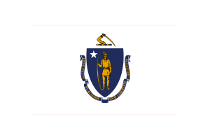 马萨诸塞州国旗三角形矢量插图